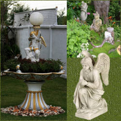 decoracion con estatuas en el jardin