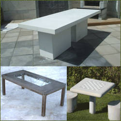mesas para jardin de concreto