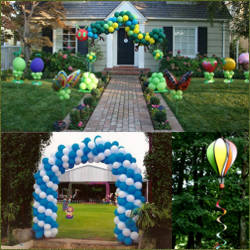 decoracion con globos para jardin