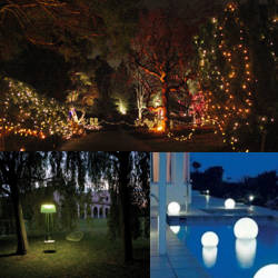 decoracion del jardin con luces