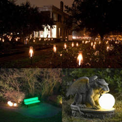 adorno del jardin con luminarias