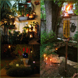 adorno del jardin con candelas 