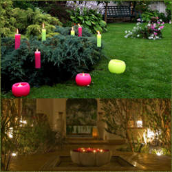 decoracion del jardin con velas