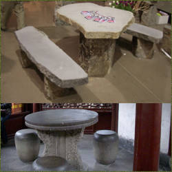 mesas de jardin de piedra