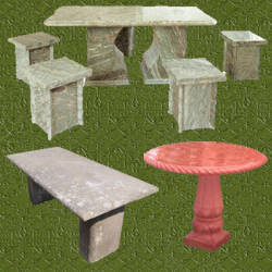 mesas de todo tipo de piedras para el jardin
