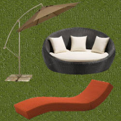 muebles de jardin, sombrillas y reposeras