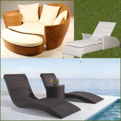 muebles de tumbona de jardin