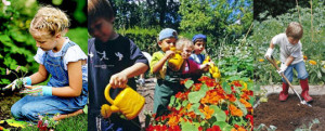 los niños y la jardinería